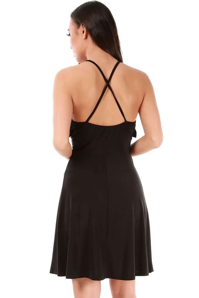 Ella Strappy Racer Back Frilly Mini Dress - bejealous-com