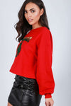 Ella Wild West Print Cropped Sweatshirt - bejealous-com