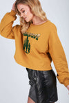 Ella Wild West Print Cropped Sweatshirt - bejealous-com