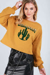 Ella Wild West Slogan Cropped Sweatshirt - bejealous-com