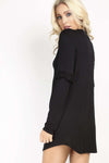 Ellia Long Sleeve Choker Neck Mini Dress - bejealous-com