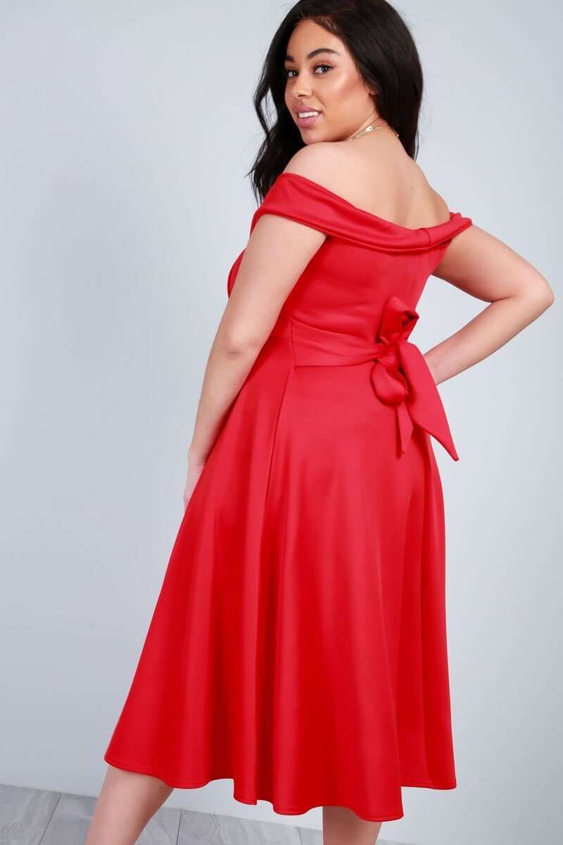 Ellie Plus Size Bardot Swing Dress - bejealous-com