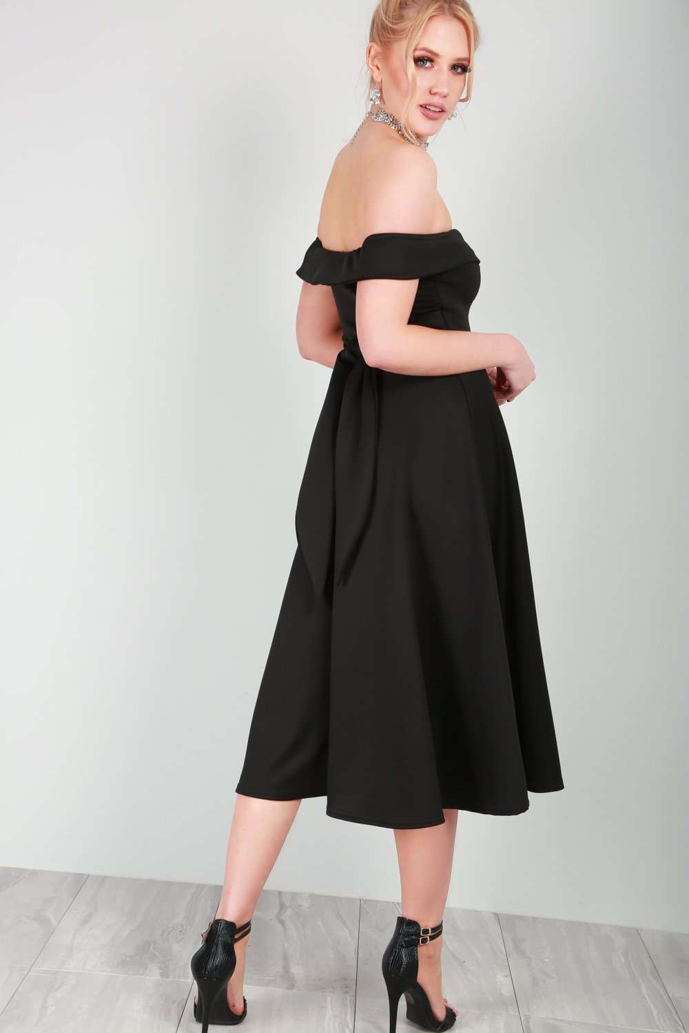 Ellie Plus Size Bardot Swing Dress - bejealous-com