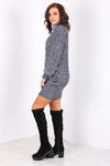 Elouise Roll Neck Knitted Jumper Dress - bejealous-com