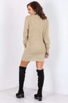Elouise Roll Neck Knitted Jumper Dress - bejealous-com