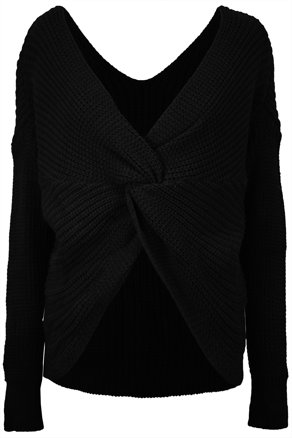 Elsi Twisted Back Oversized Knitted Jumper - bejealous-com