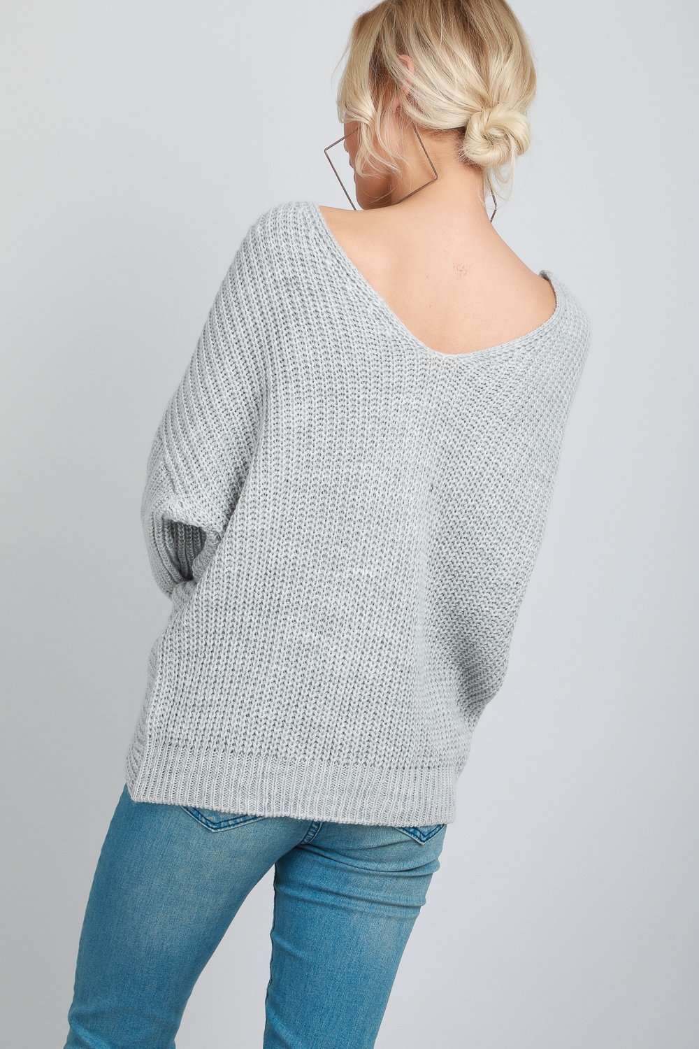 Elsi Twisted Front Oversized Knitted Jumper - bejealous-com