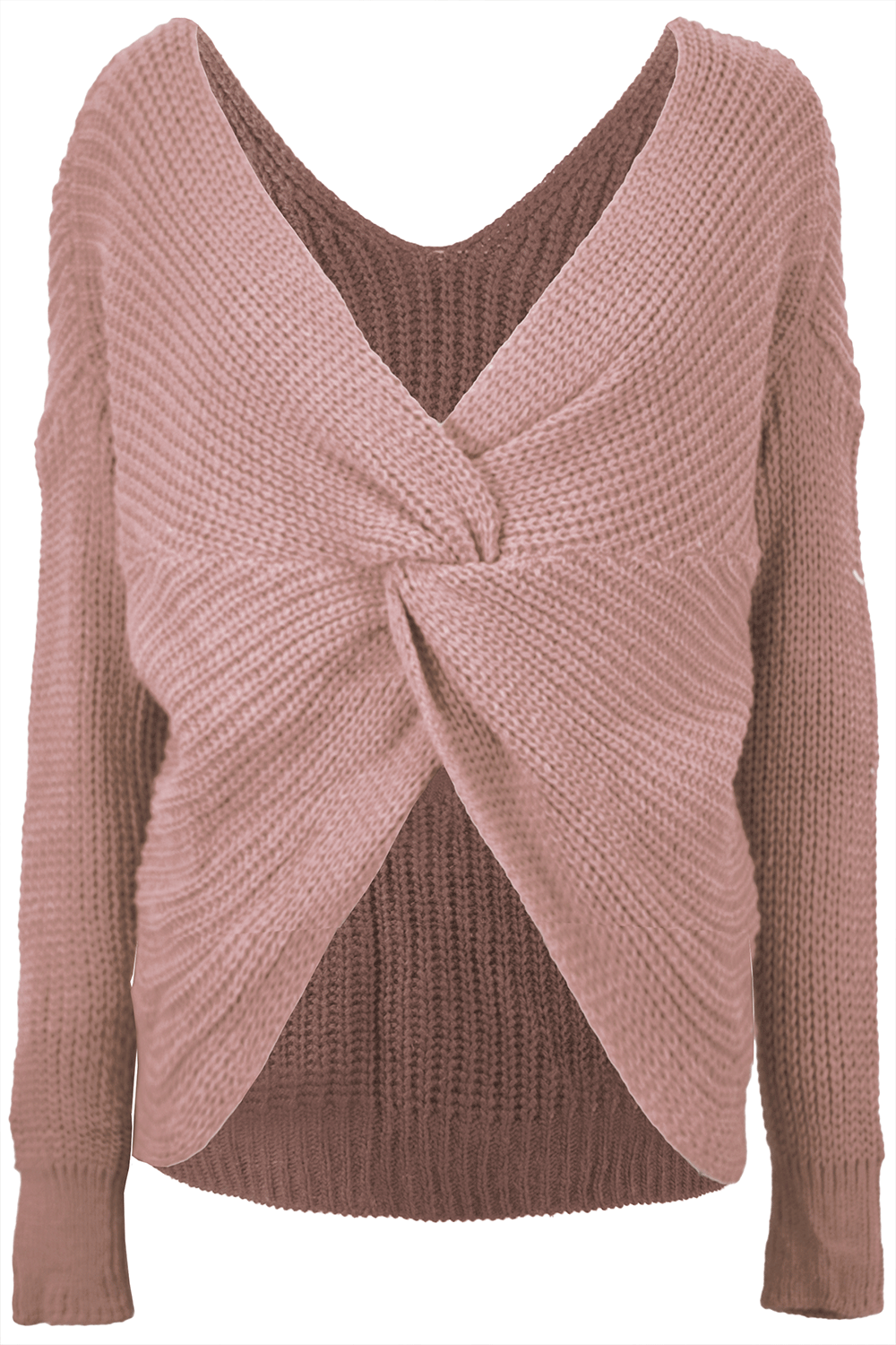 Elsi Twisted Front Oversized Knitted Jumper - bejealous-com