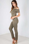 Elsie Off Shoulder Slim Leg Jumpsuit - bejealous-com