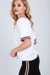 Elsie Oversized Vneck Striped Basic Tshirt - bejealous-com