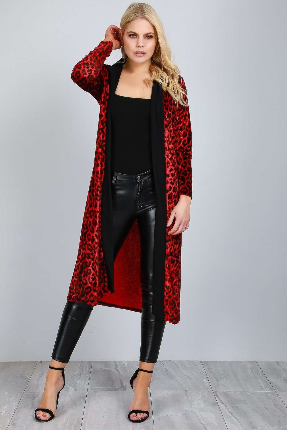 Emerald Long Sleeve Leopard Print Faux Velvet Jacket - bejealous-com