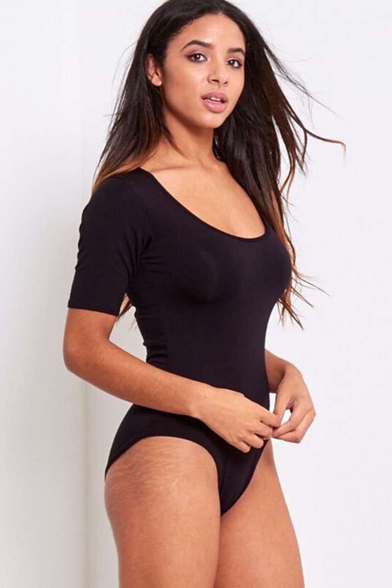 Emilia Cap Sleeve Basic Jersey Bodysuit - bejealous-com