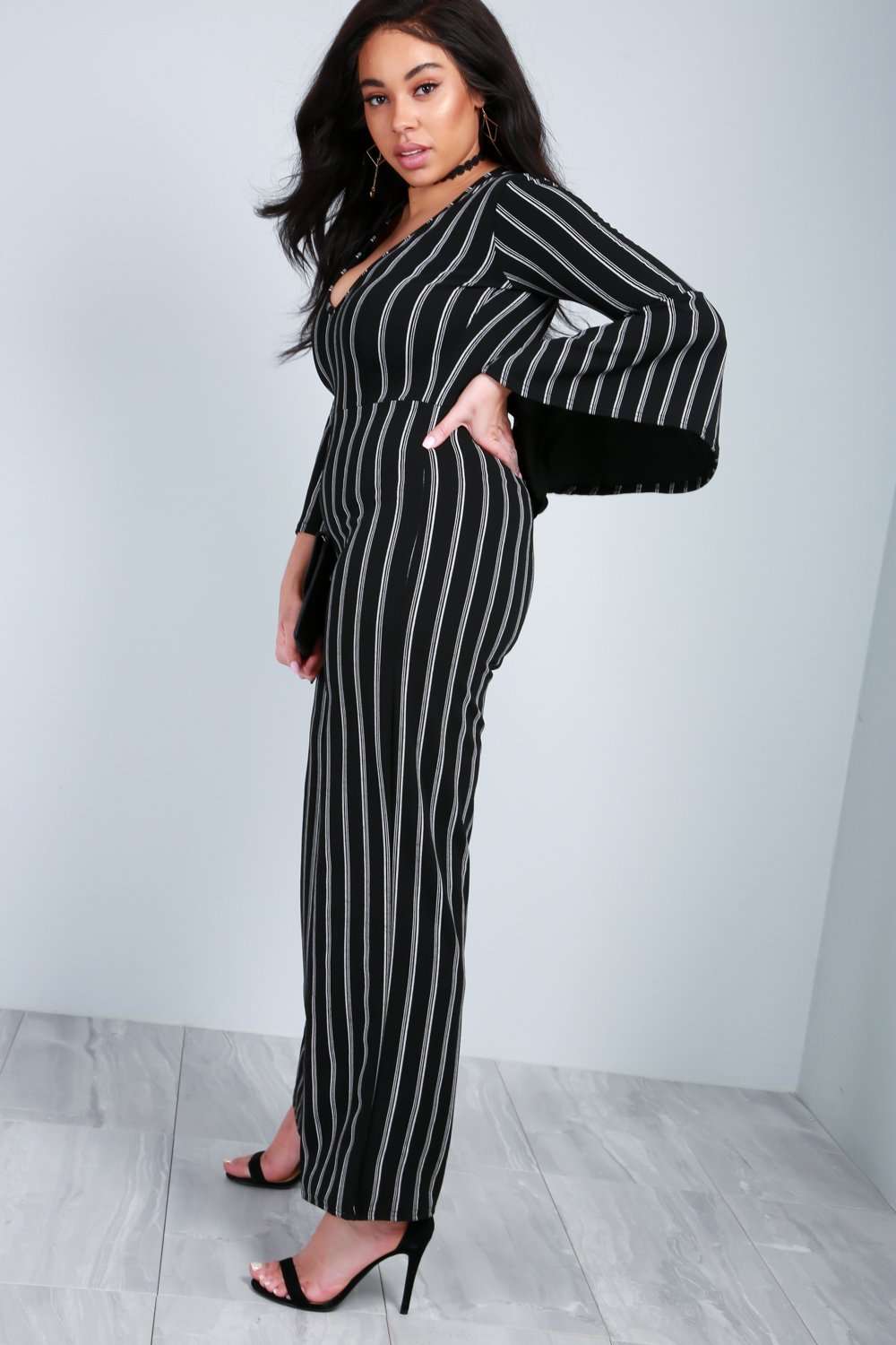 Emillie Plus Size Pinstripe Jumpsuit - bejealous-com