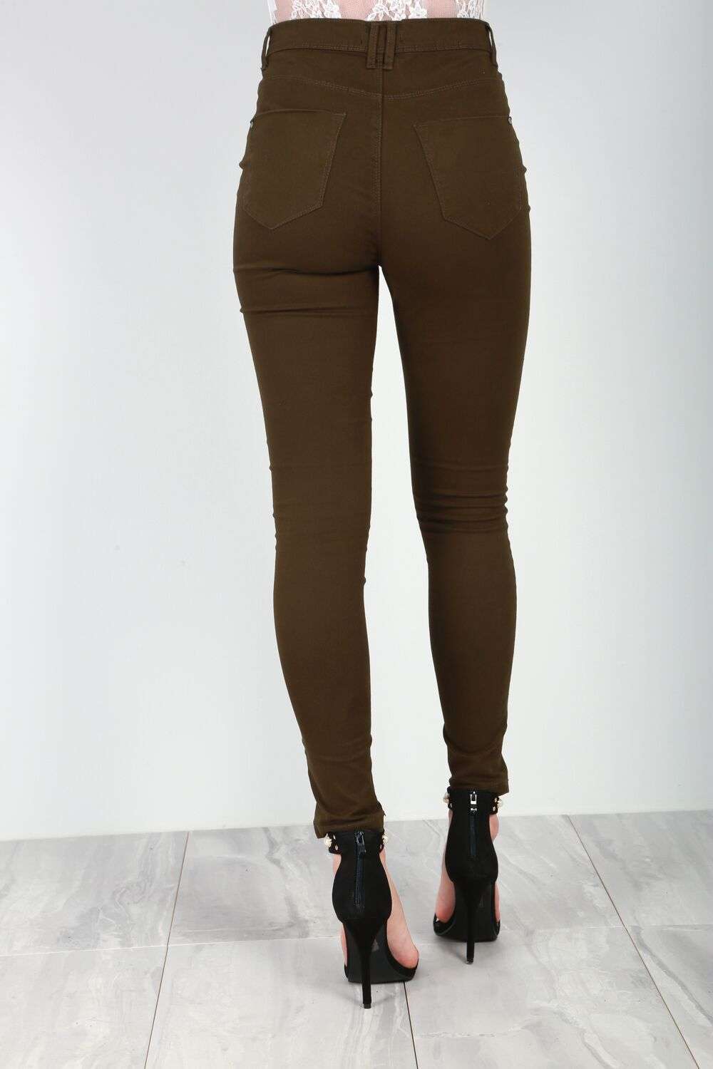 Esme High Waisted Grey Skinny Fit Jeans - bejealous-com