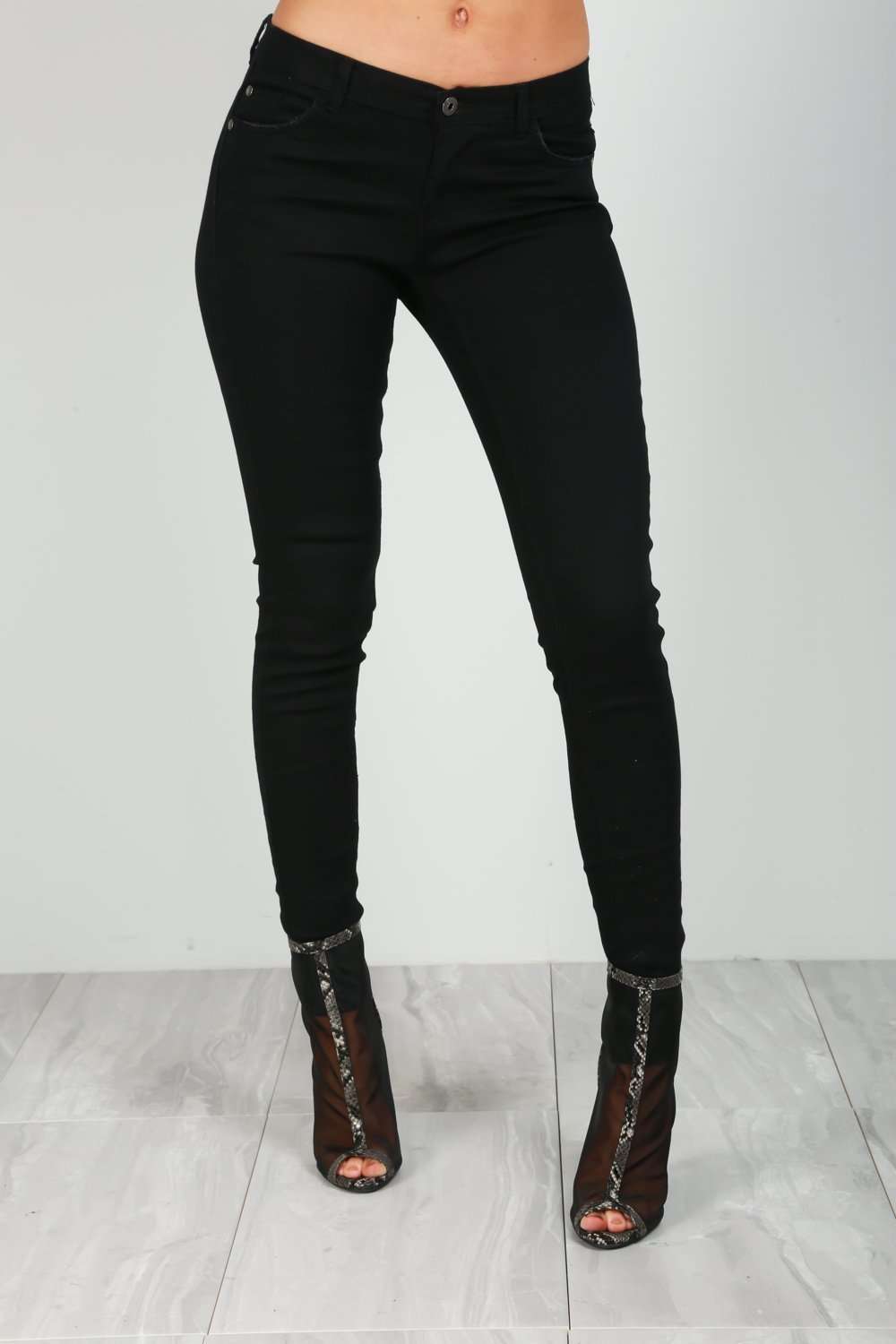 Esme High Waisted Grey Skinny Fit Jeans - bejealous-com