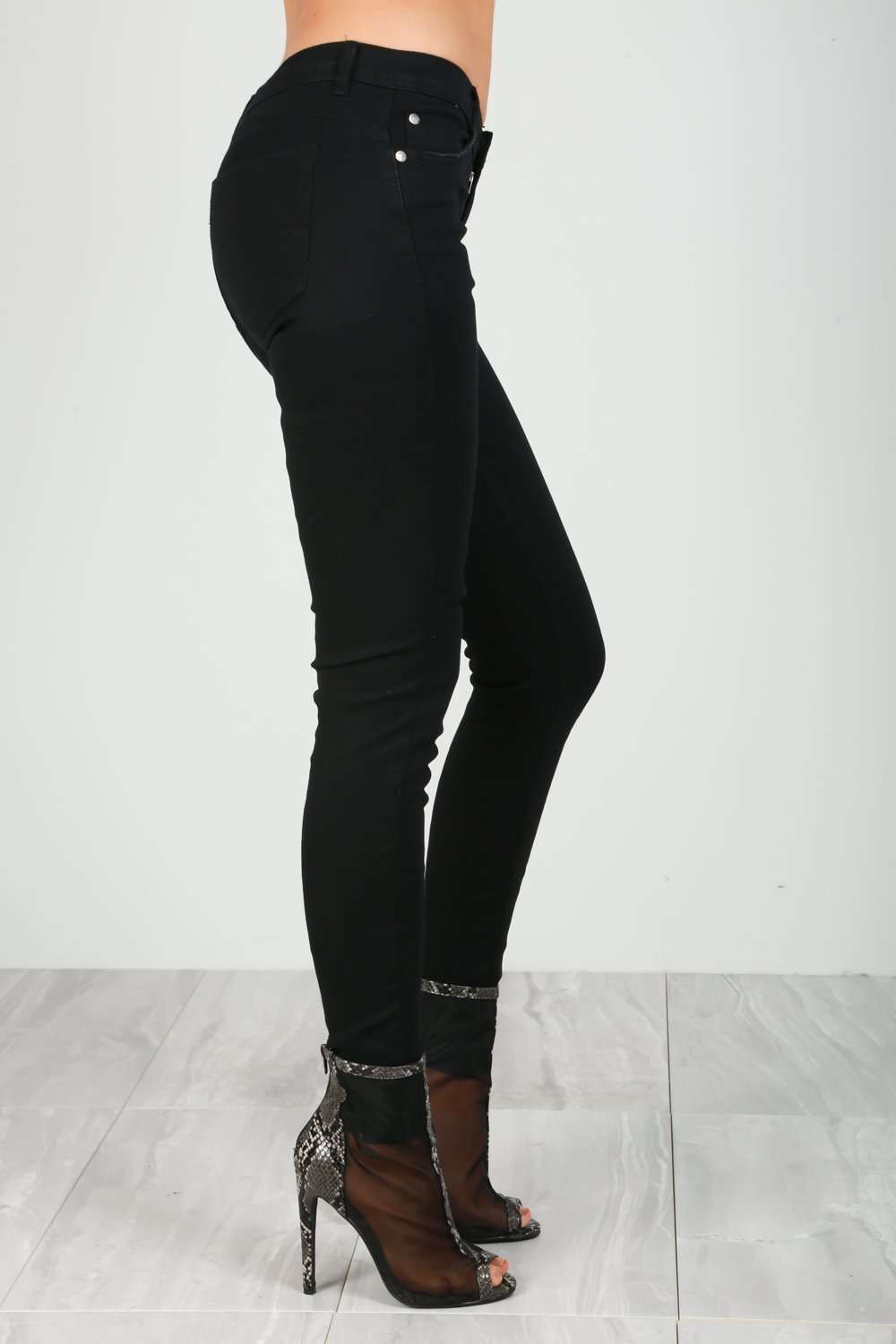 Esme High Waisted Grey Skinny Fit Jeans - bejealous-com