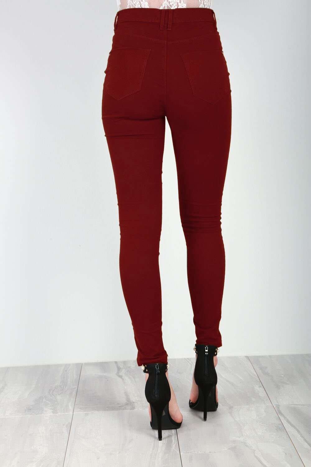 Esme High Waisted Grey Skinny Fit Jeans - bejealous-com