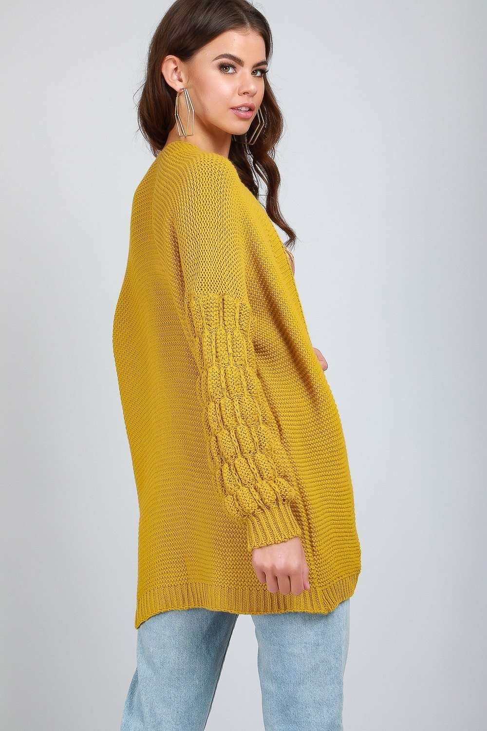 Esmee Bubble Sleeve Oversized Knitted Cardigan - bejealous-com