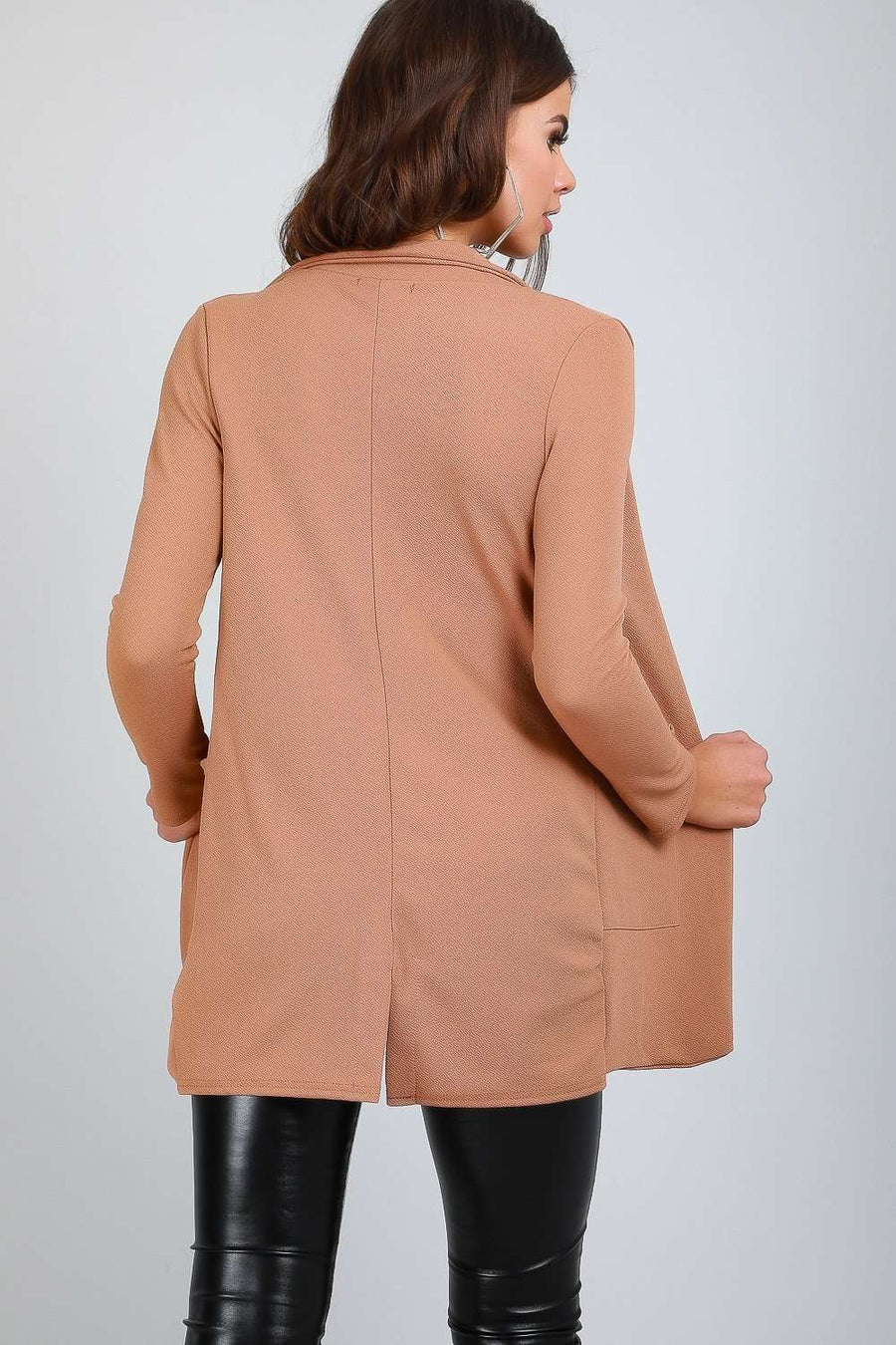 Esmee Open Front Long Line Blazer Jacket - bejealous-com