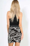 Ettie Monochrome Paisley Print Mini Skirt - bejealous-com