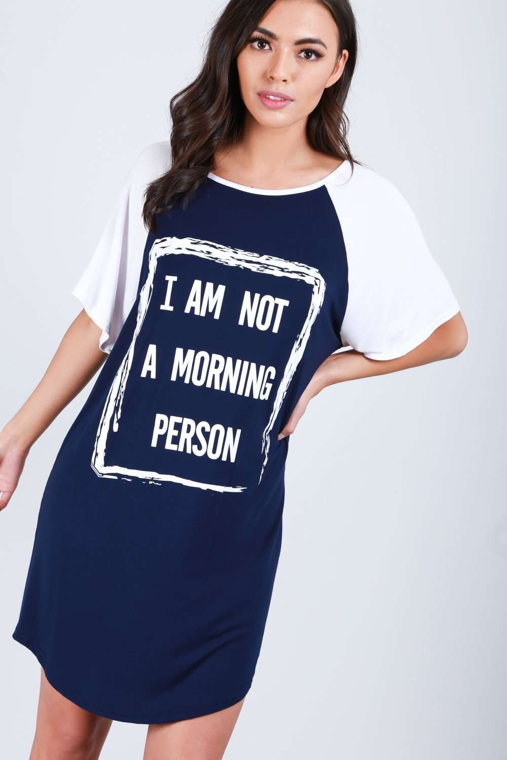 Ettie Oversized Slogan Print Pyjama Dress - bejealous-com