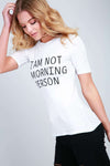 Eva Slogan Print Cap Sleeve Tshirt - bejealous-com