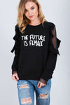 Evie Fishnet Slogan Sweater - bejealous-com