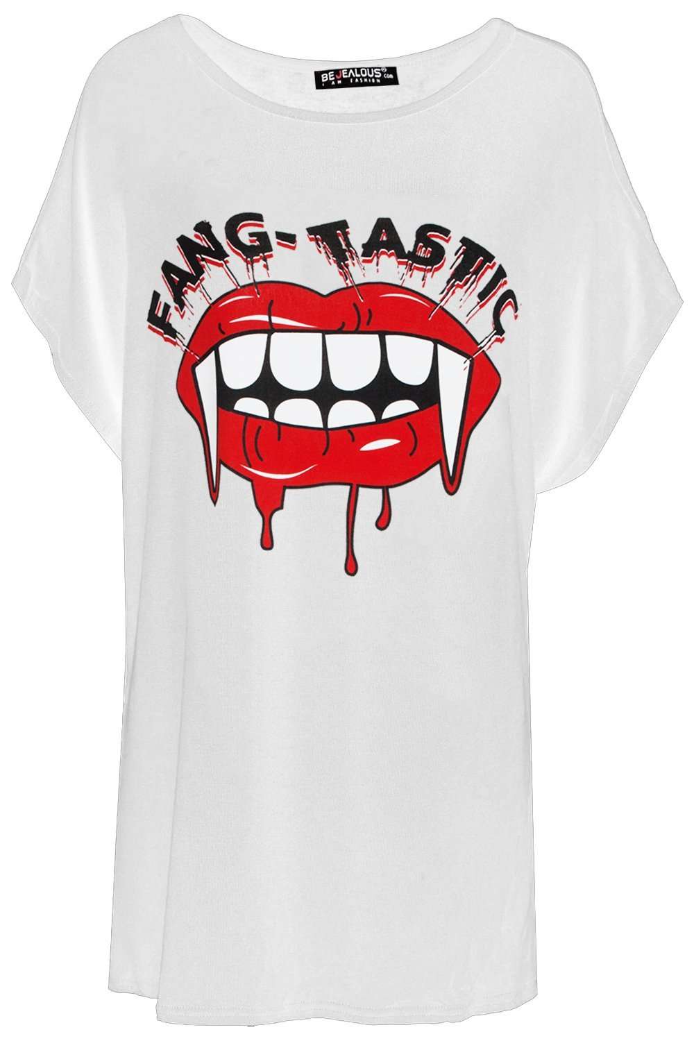 Fangtastic Slogan Print Halloween Tshirt - bejealous-com