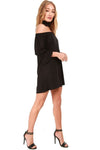 Farah Bardot Button Through Mini Dress - bejealous-com