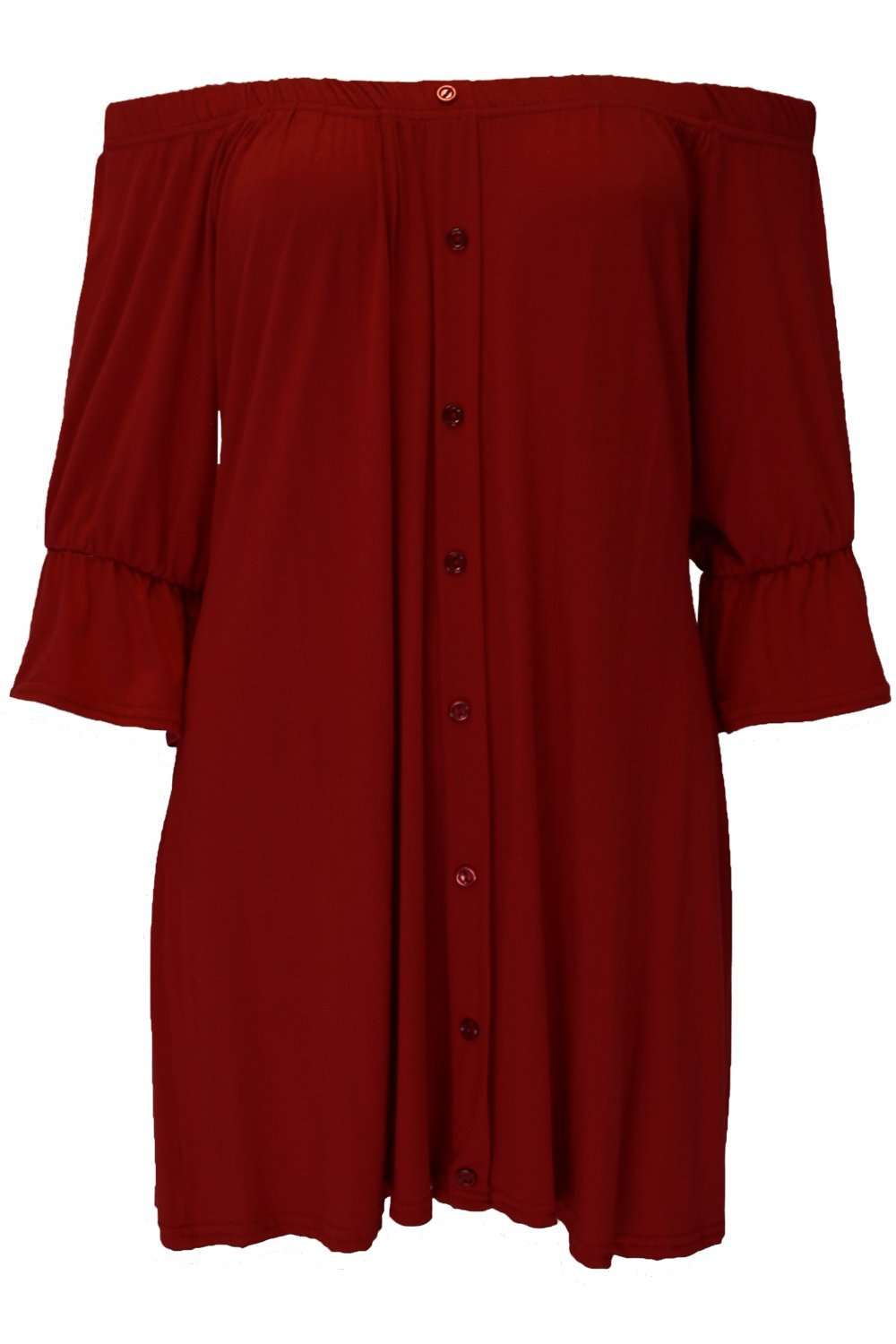 Farah Bardot Button Through Mini Dress - bejealous-com