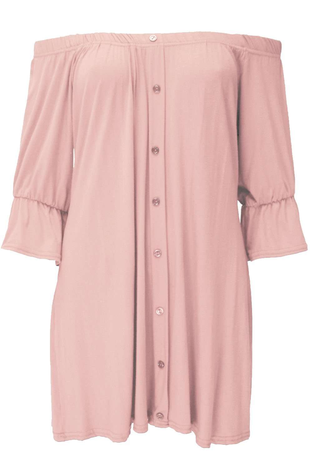 Farah Bardot Button Through Mini Dress - bejealous-com