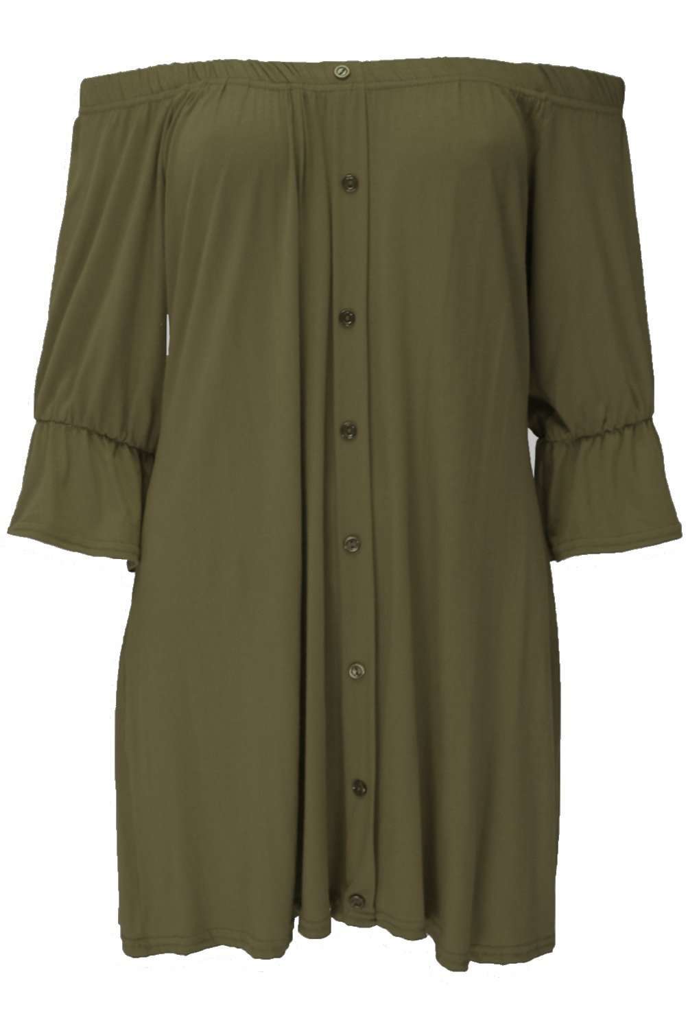 Farah Bardot Button Through Mini Dress - bejealous-com