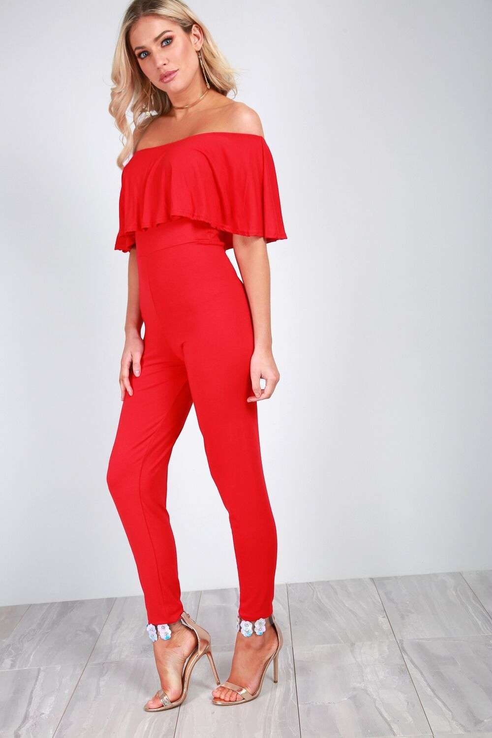 Faye Bandeau Frill Jersey Jumpsuit - bejealous-com