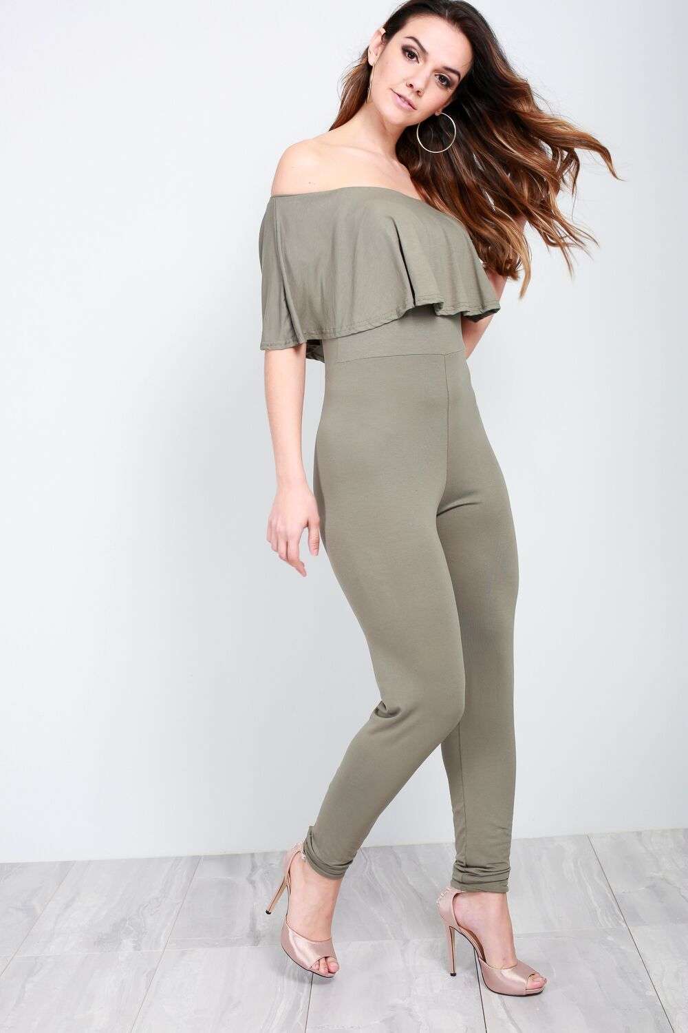 Faye Bandeau Frill Jersey Jumpsuit - bejealous-com