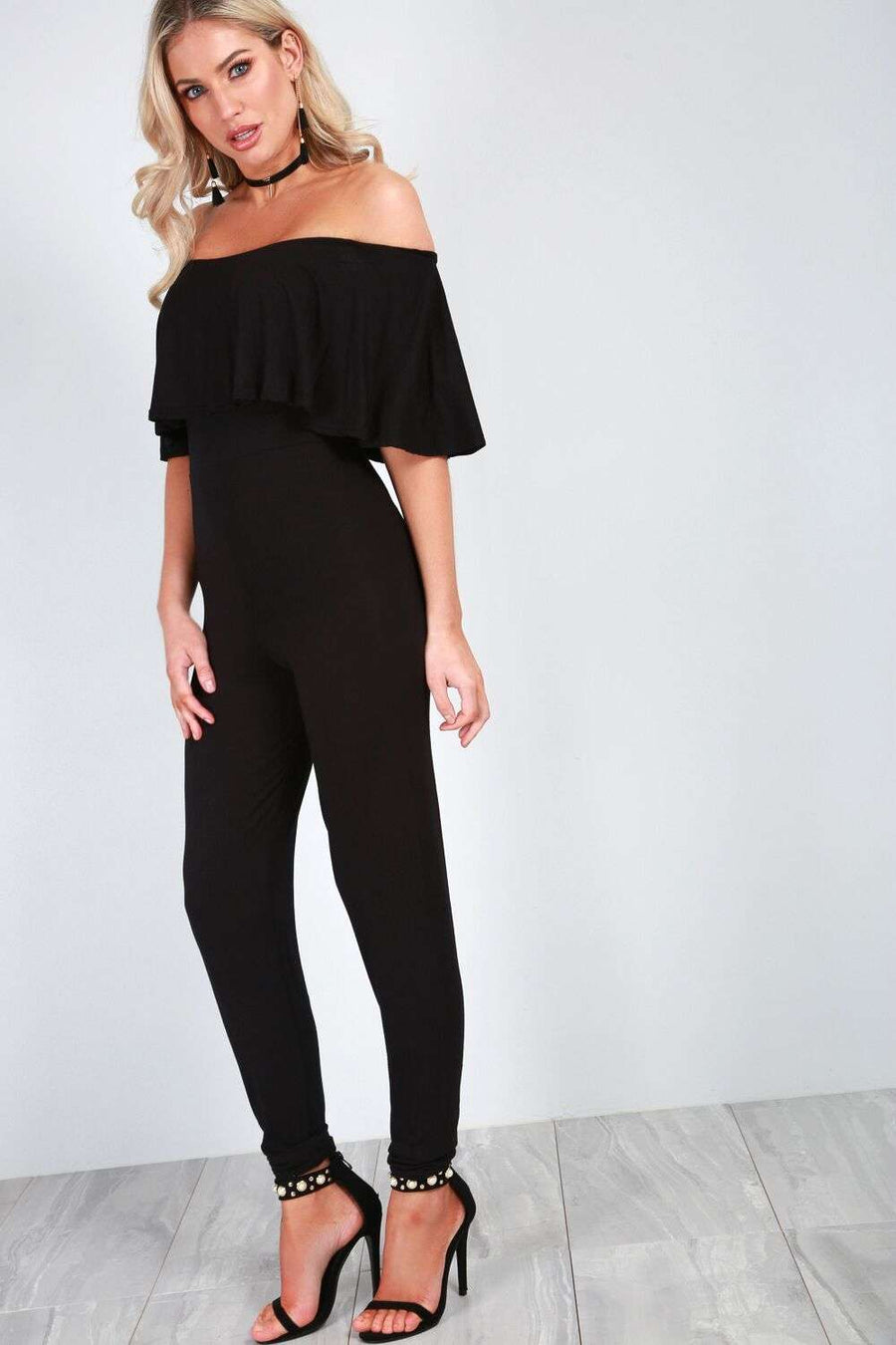 Faye Bardot Frill Slim Leg Jumpsuit - bejealous-com