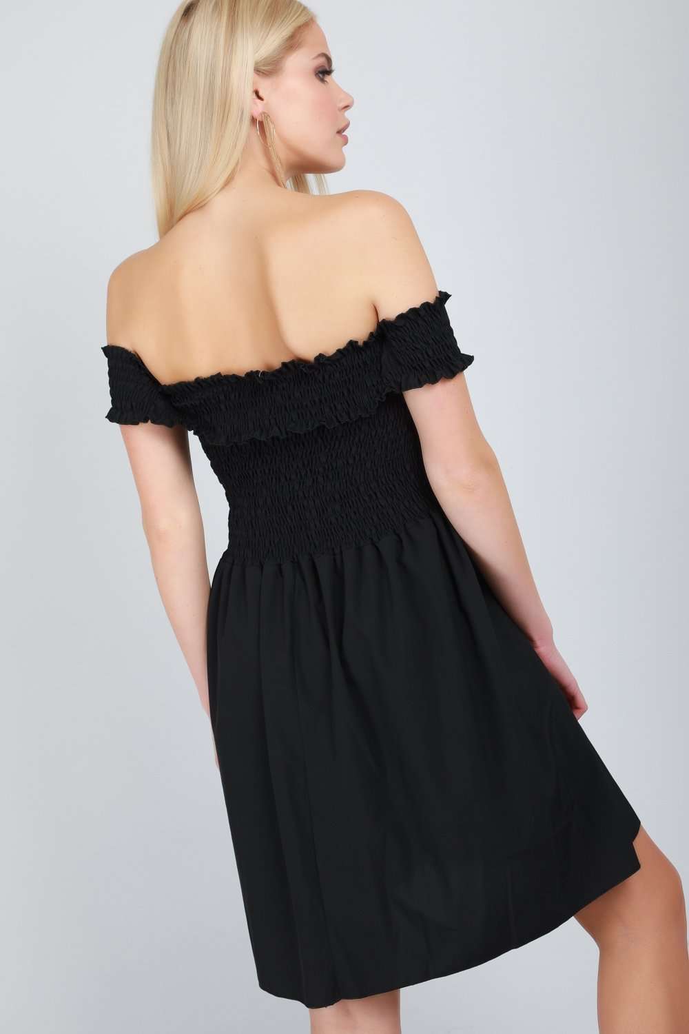 Felicity Off Shoulder Lace Up Mini Dress - bejealous-com