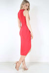Choker Neck Red Midaxi Wrap Dress - bejealous-com