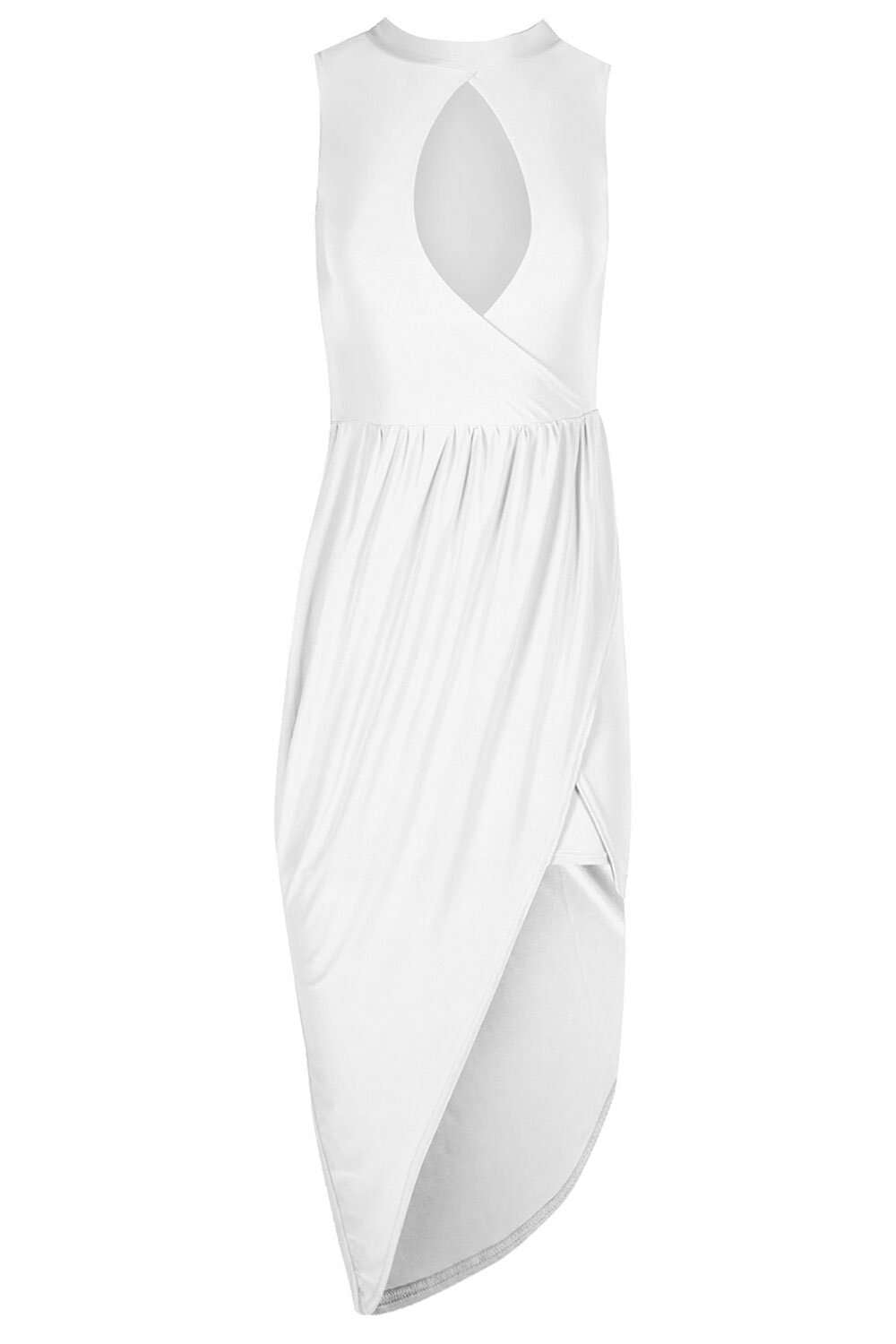 Fraiser Key Hole Asymmetric Midi Wrap Dress - bejealous-com