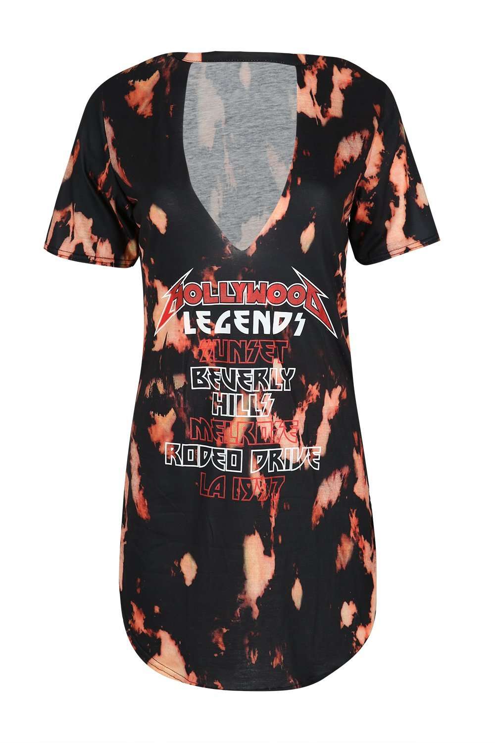 Fraizer Choker Neck Graphic Print Tshirt Dress - bejealous-com