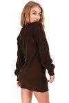 Fran Long Sleeve Oversized Knitted Jumper Dress - bejealous-com