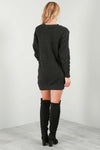 Fran Long Sleeve Oversized Knitted Jumper Dress - bejealous-com