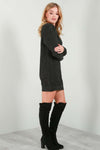 Fran Long Sleeve Oversized Knitted Jumper Dress - bejealous-com