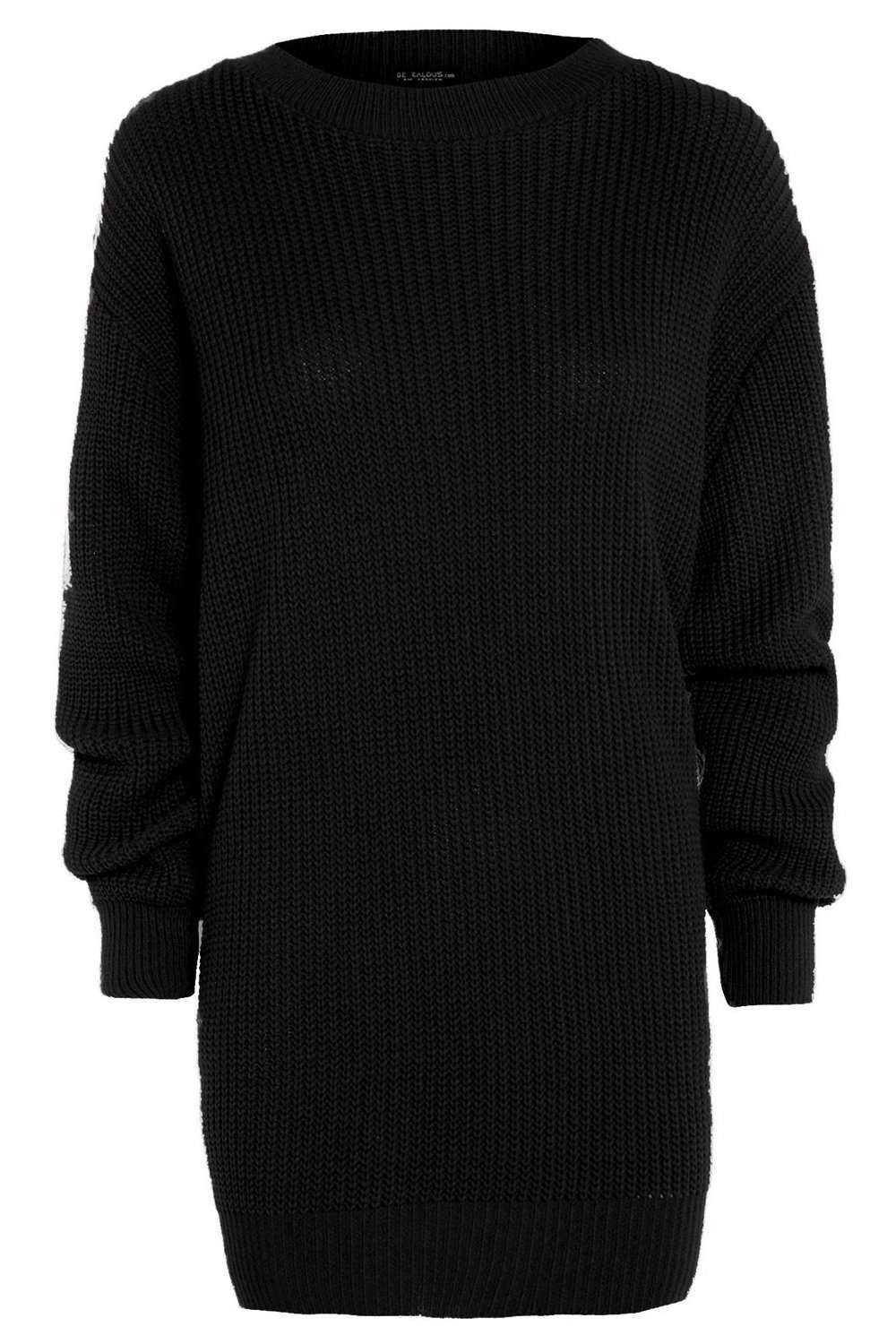 Fran Long Sleeve Oversized Knitted Jumper Dress - bejealous-com