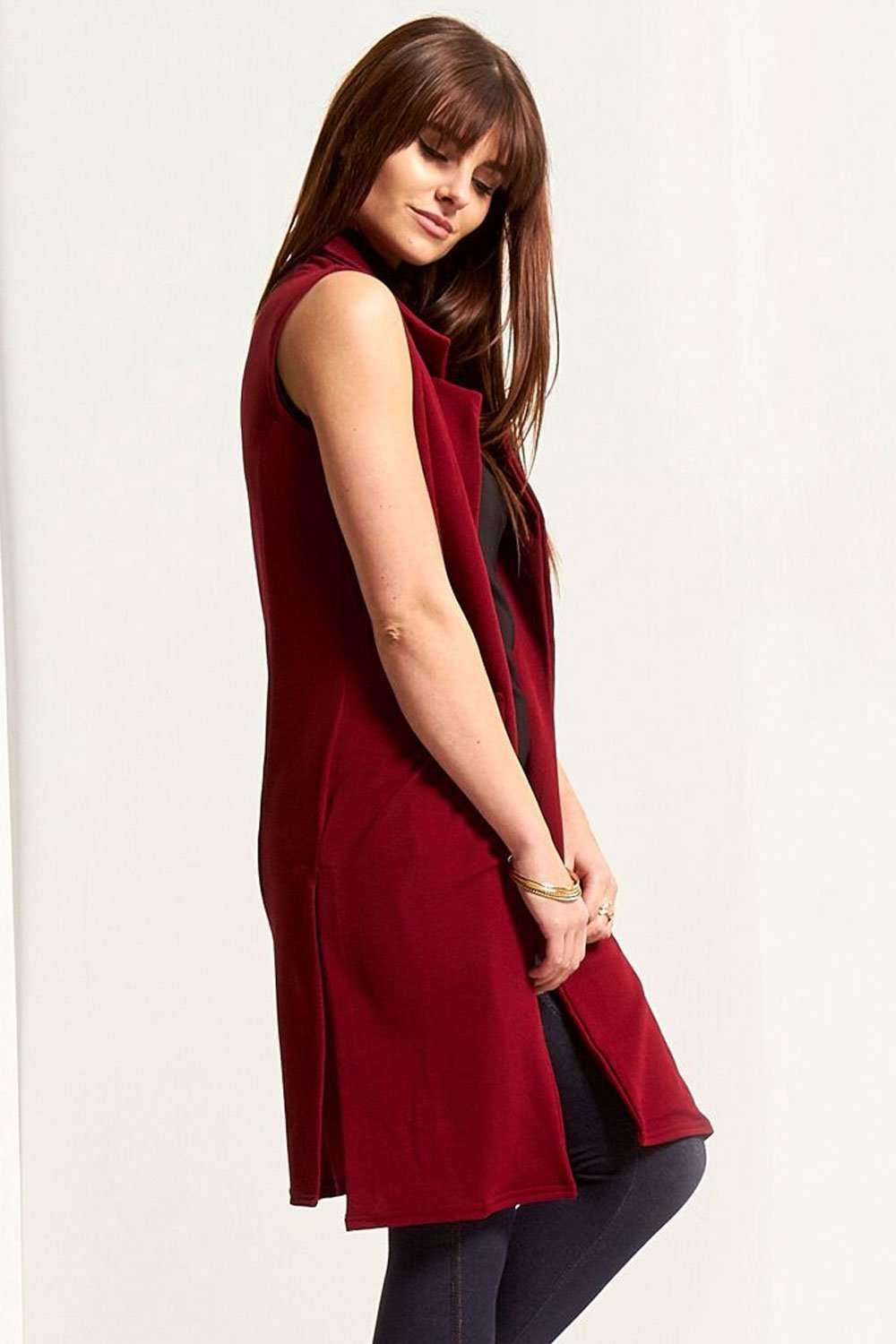 Francesca Open Front Sleeveless Midi Jacket - bejealous-com