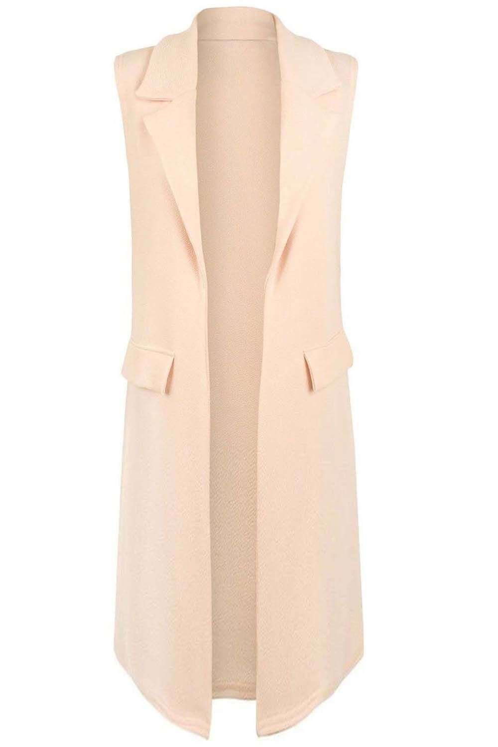 Francesca Open Front Sleeveless Midi Jacket - bejealous-com
