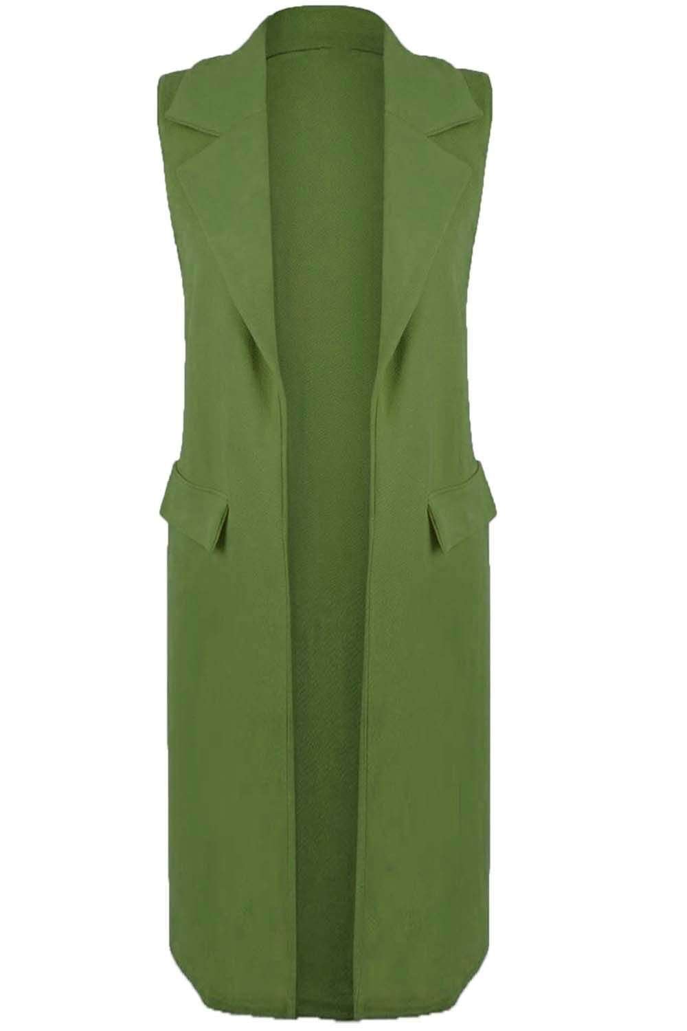 Francesca Open Front Sleeveless Midi Jacket - bejealous-com