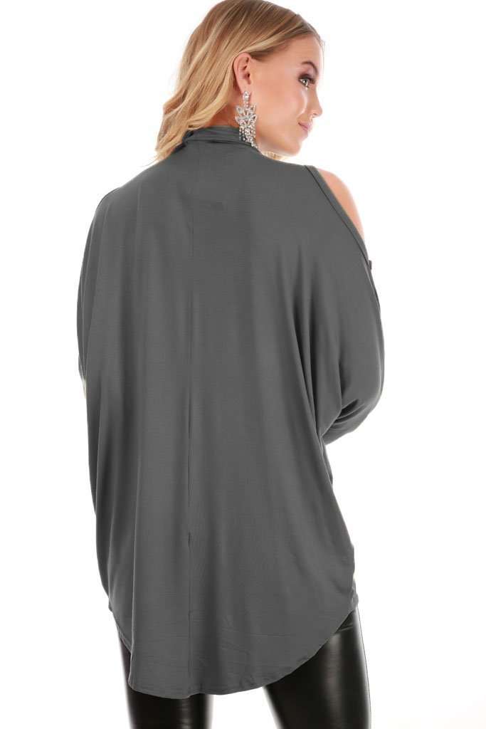 Fraya Cold Shoulder Choker Neck Top - bejealous-com