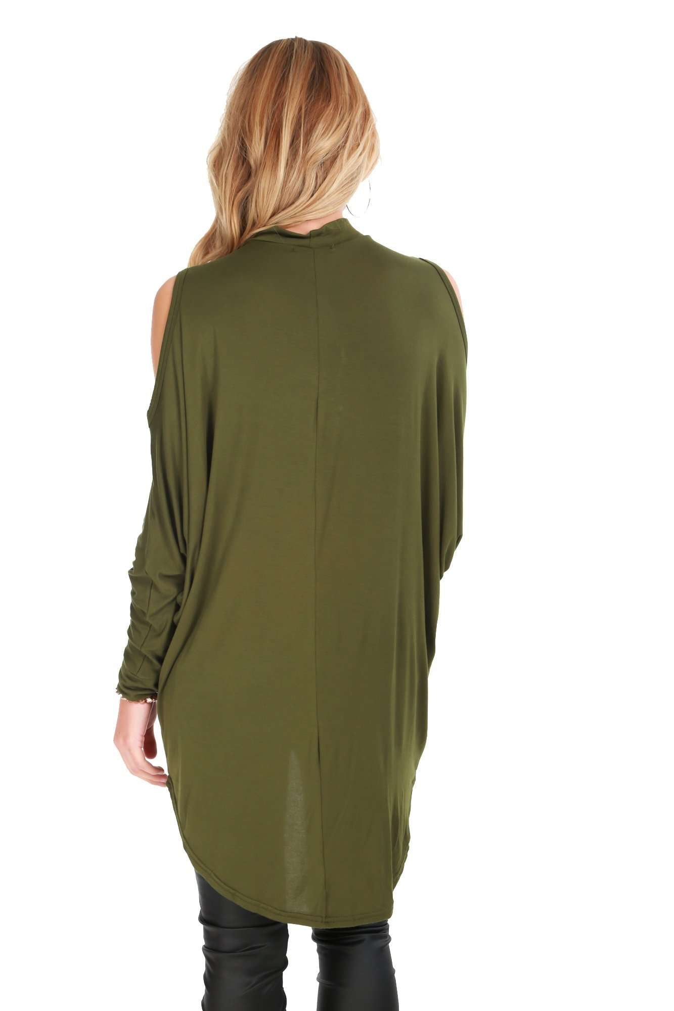 Fraya Cold Shoulder Choker Neck Top - bejealous-com