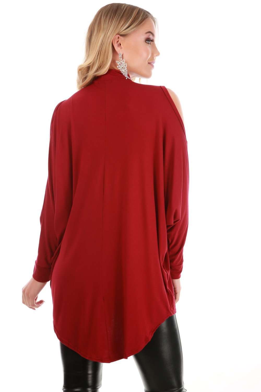 Fraya Cold Shoulder Choker Neck Top - bejealous-com