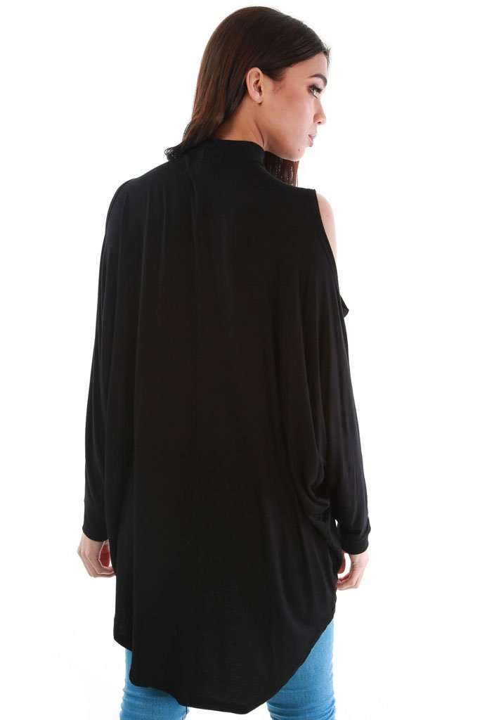 Fraya Cold Shoulder Choker Neck Top - bejealous-com